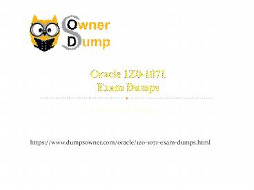 Oracle 1Z0-1071 Online Exam Practice Software - 1Z0-1071 Dumps PDF