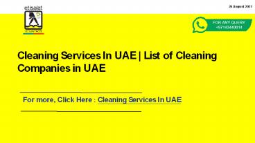 List Of Cleaning Companies in UAE | Cleaning Services In UAE