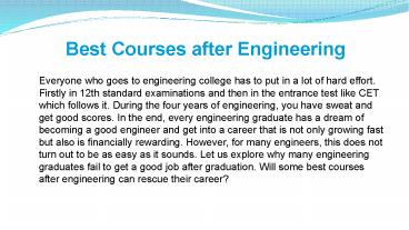 Explore the Best Courses after Engineering - Texceed