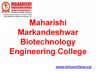 Best BTech Biotechnology Engineering College in North India | Ambala, Haryana