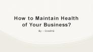 How to Maintain Health of Your Business?