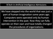 B.Tech in Artificial Intelligence Admissions