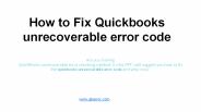 How to fix quickbooks unrecoverable error?