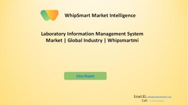 Laboratory Information Management System Market Research, Global Analysis | Forecast 2027