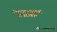 What is Academic Integrity