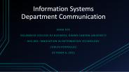 Information Systems Department Communication-Anna Nye