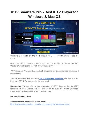 IPTV Smarters Pro - Best IPTV Player for Windows & Mac OS
