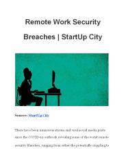 Remote Work Security Breaches - StartUp City