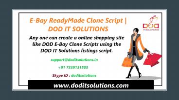 Readymade Ebay Clone Script - DOD IT Solutions