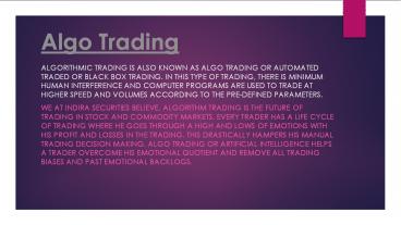 Algo Trading