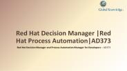 Red Hat Decision Manager |Red Hat Process Automation|AD373