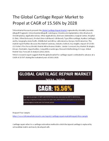 Global Cartilage Repair Market | Growth, Analysis, Trends