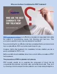 Who are the Best Candidates for PRP Treatment?