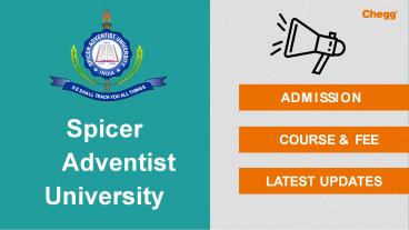 Spicer Adventist University-[SAU], Pune