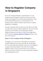 How to Register Company In Singapore
