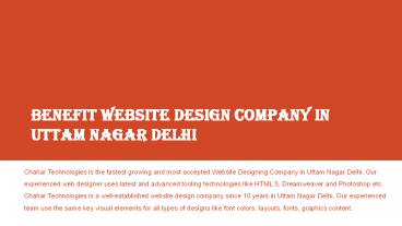 Website Designing Company in Uttam Nagar Delhi
