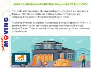 Best commercial moving services in Toronto