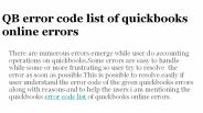 error code list