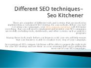 Different SEO techniques- Seo Kitchener