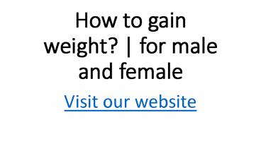 How to gain weight?
