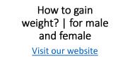 How to gain weight?