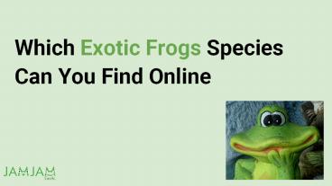 Which Exotic Frogs Species Can You Find Online