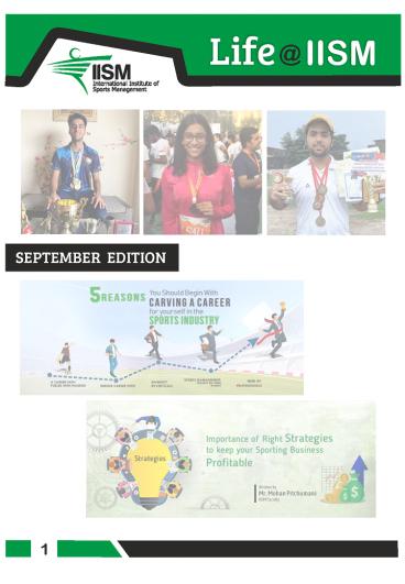 Life at IISM Newsletter-September 2021