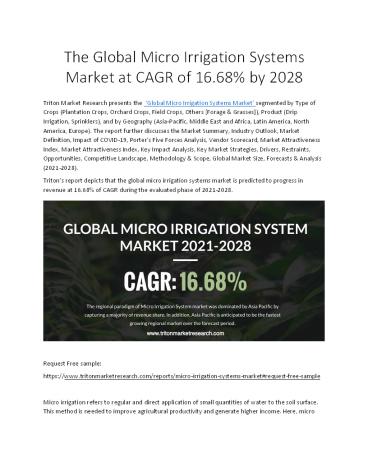 Global Micro Irrigation Systems Market | Growth, Analysis