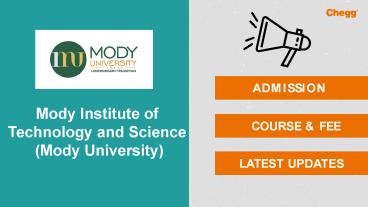 Mody Institute of Technology and Science