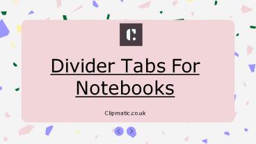 Divider Tabs for Notebook - Clipmatic