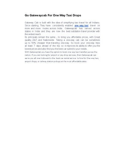 Go Gateway cab For One Way Taxi Drops (1)