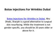 Botox Injections For Wrinkles Dubai