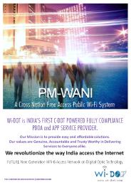 Public Wi-Fi Access System,  pm wani, PM-WANI scheme