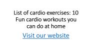 List of cardio exercises