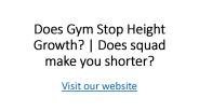Does Gym Stop Height Growth