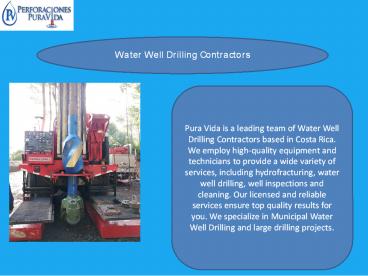 Water Well Drilling Contractors