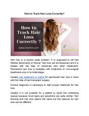 How to Track Hair Loss Correctly?