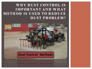 Dust Control Is Important To Reduce Dust Problem