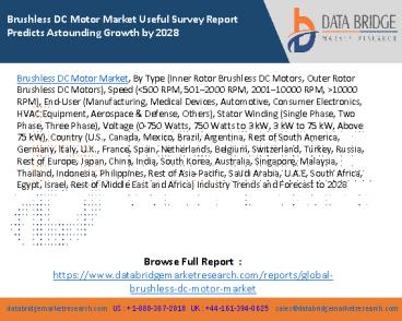 Brushless DC Motor Market Useful Survey Report Predicts Astounding Growth by 2028