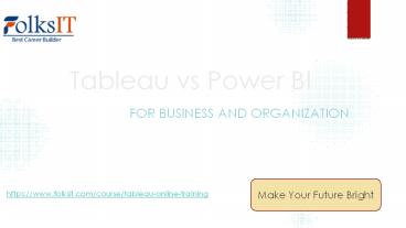 Tableau Vs Power BI Comparision