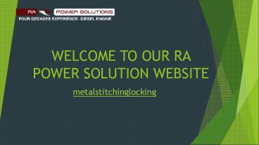 Repairs Without Welding: Cold Stitching