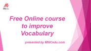 Free online Course to mprove Vocabulary