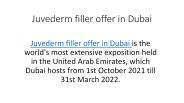 Juvederm filler offer in Dubai