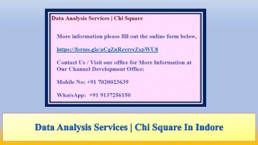 Data Analysis Services Chi Square In Indore