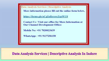 Data Analysis Services | Descriptive Analysis In Indore