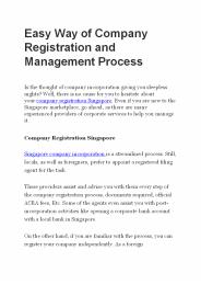 Company Registration and Management Process