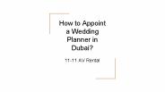 How to Appoint a Wedding Planner in Dubai?
