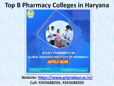 Find the Top B Pharmacy Colleges in Haryana