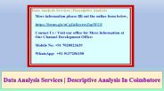 Data Analysis Services | Descriptive Analysis In Coimbatore