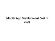 Mobile App Development Cost in 2021